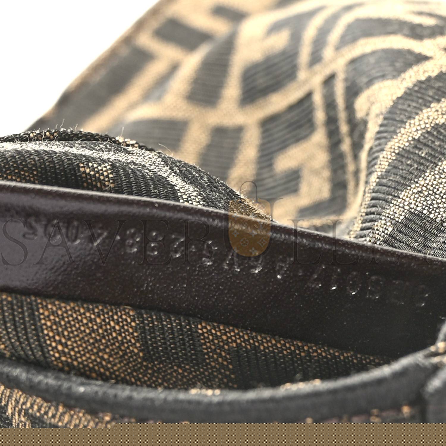 F**di fabric jacquard ff 1974 mini baguette tobacco moro black (19*11*5cm)