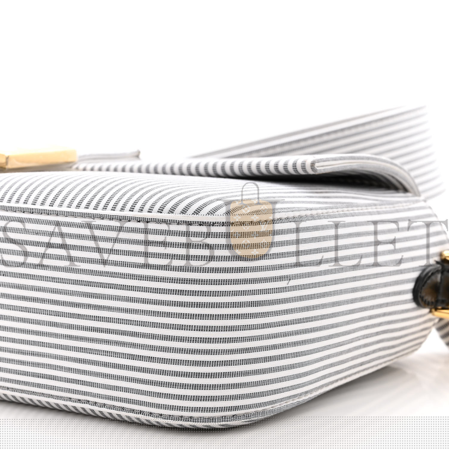 F**di cotton cuoio bretagna striped baguette grigio white black (27*15*6cm)