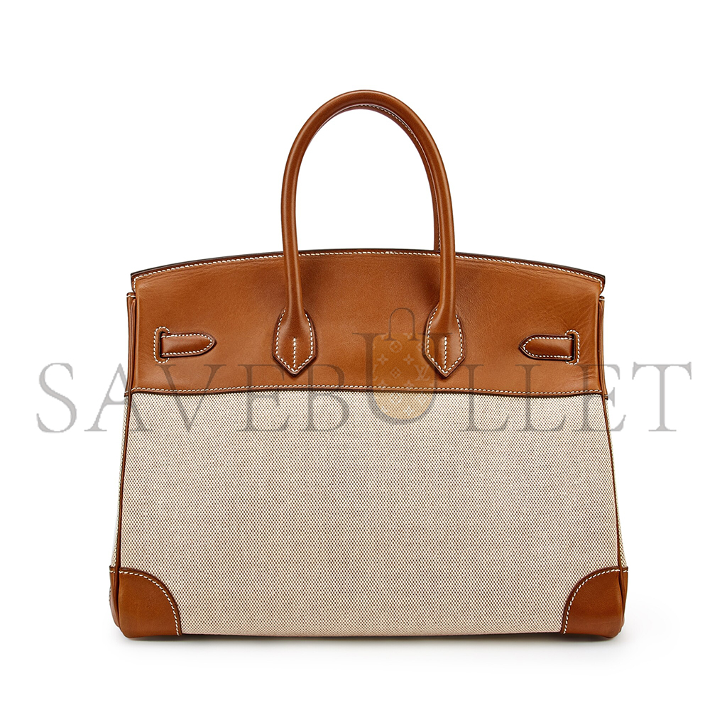 H**mes master birkin 35 calico and golden brown leather bag 8023220073 (35*24*18cm)