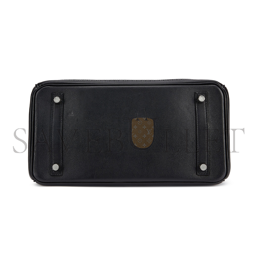 H**mes master birkin 30 wift with togo leather black silver buckle bag 195482 (30*22*15cm)