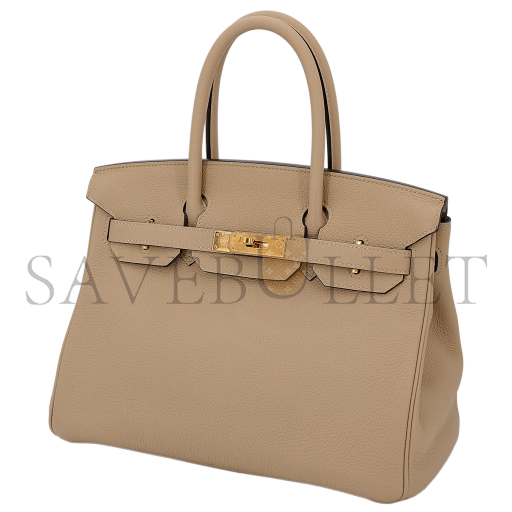 H**mes master birkin25 togo 81 dove grey gold buckle bag 10087367 (25*20*13cm)