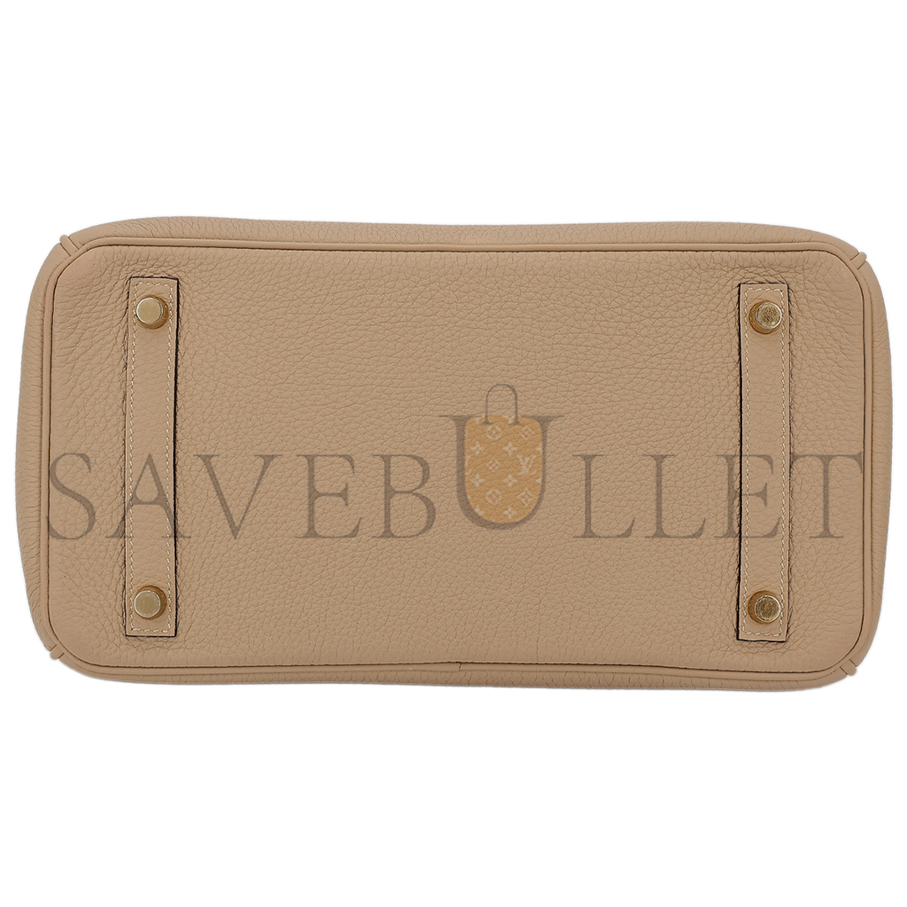 H**mes master birkin25 togo 81 dove grey gold buckle bag 10087367 (25*20*13cm)