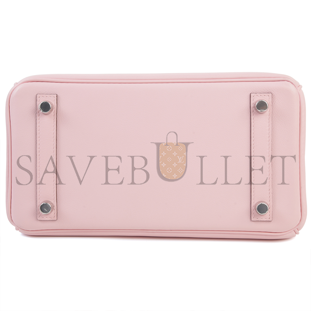 H**mes master birkin 25 sakura leather with silver buckle bag 4328054179 (25*20*13cm)