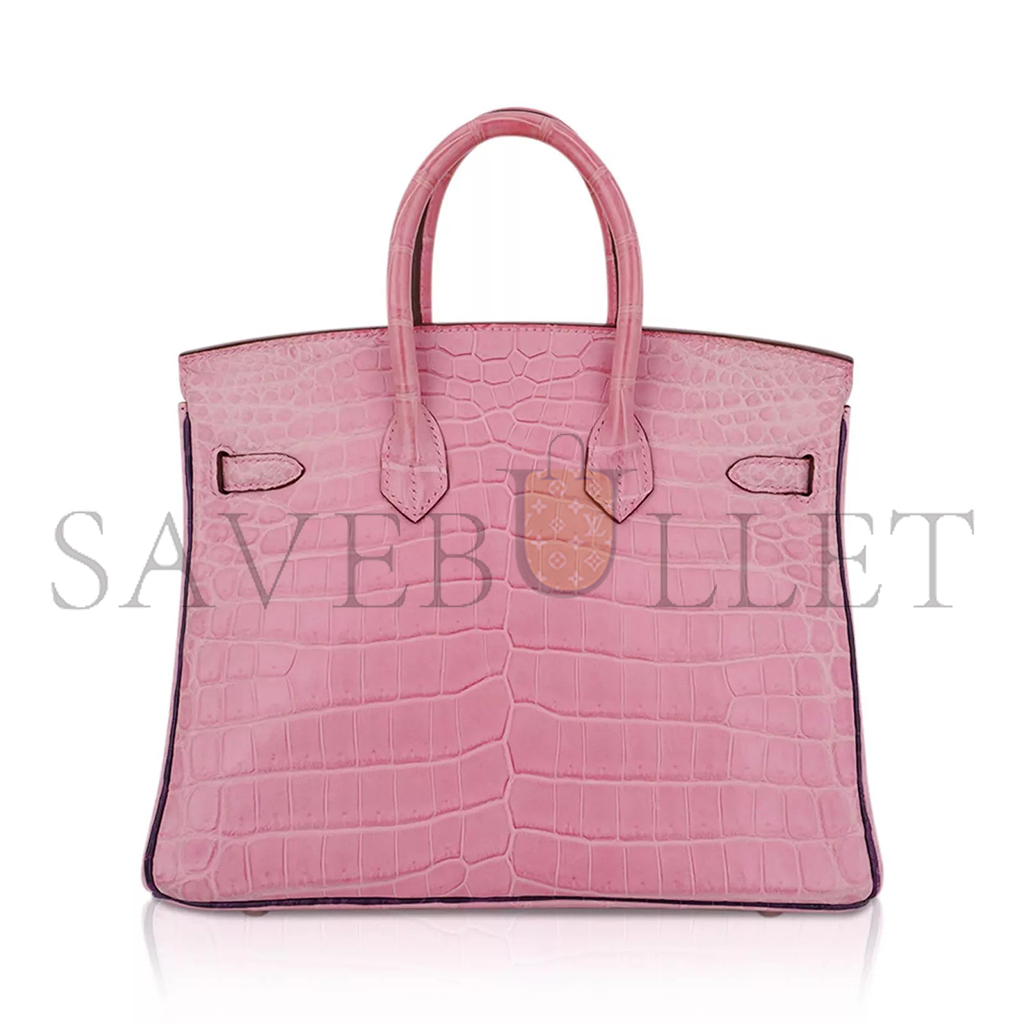 H**mes master birkin 25 cherry blossom matte crocodile bag 2329343 (25*20*13cm)