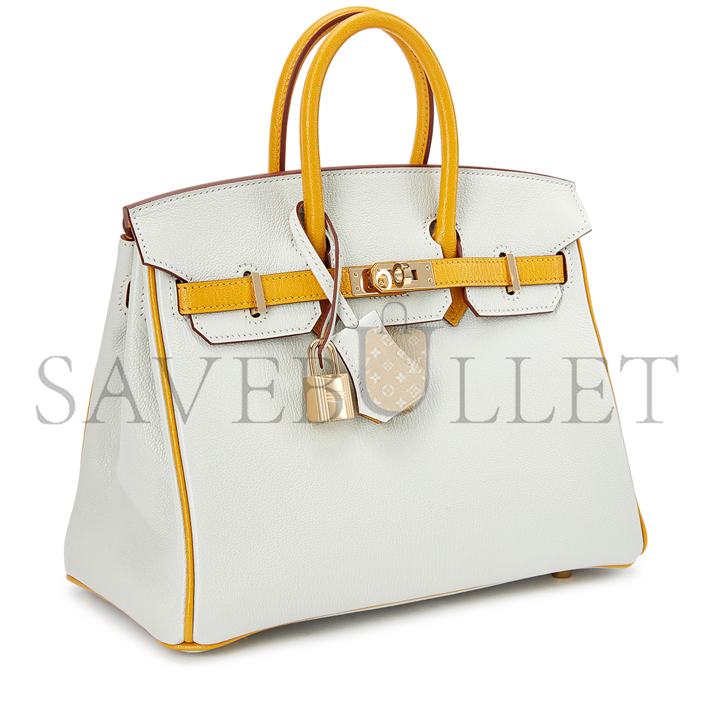 H**mes master birkin 25 pearl gray chicken yellow bk251037tgcz (25*20*13cm)