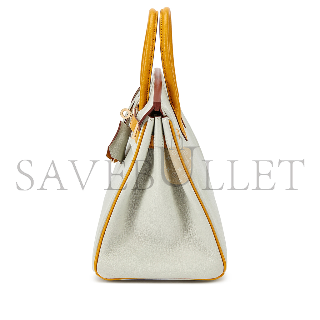 H**mes master birkin 25 pearl gray chicken yellow bk251037tgcz (25*20*13cm)