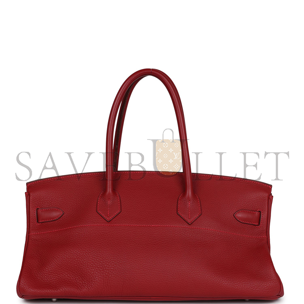 H**mes master shoulder birkin 42 ruby red gold buckle bag 42632442553 (42*21*16cm)