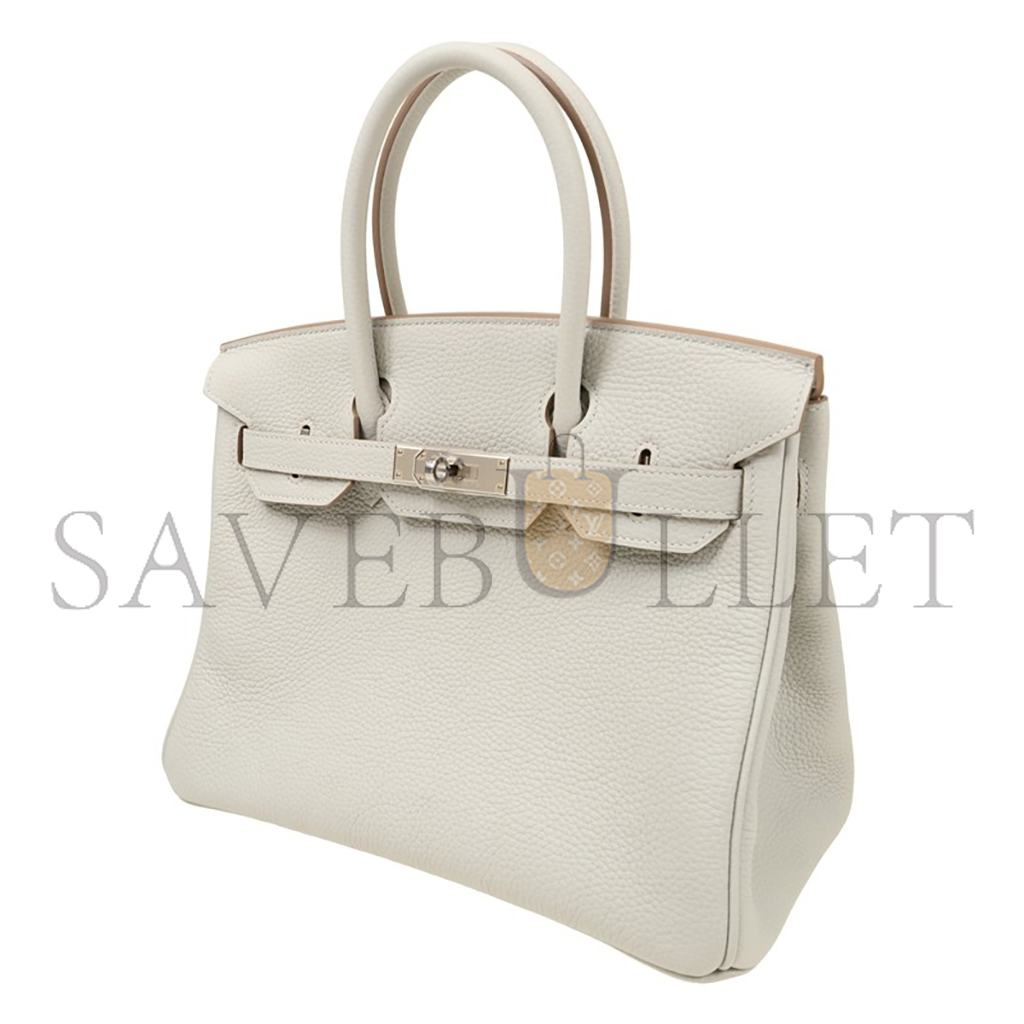 H**mes birkin 30 togo pure white cowhide handbag bk3080tcss (30*23*15cm)