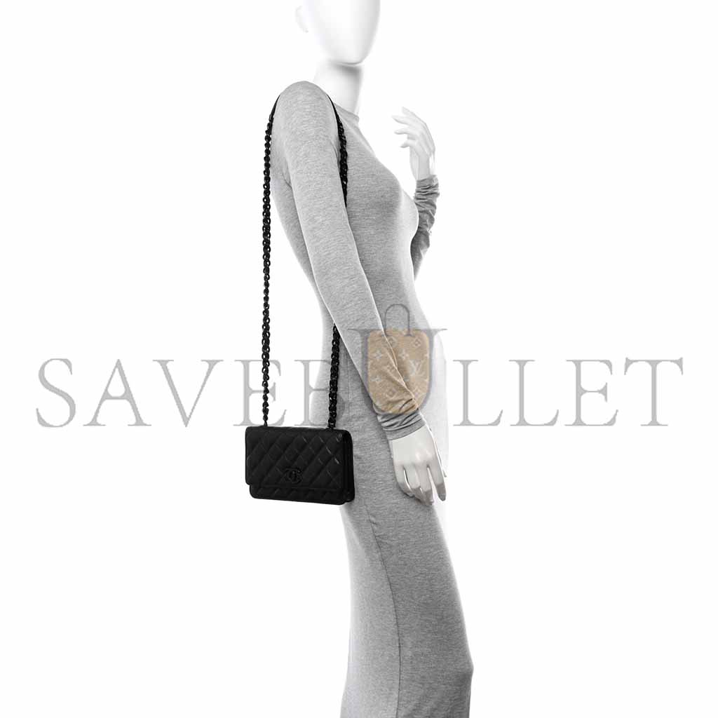 Ch*el caviar quilted my everything wallet on chain woc black a81059 (19*12*4cm)