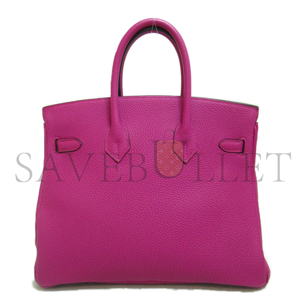 H**mes master birkin 30 togo leather magnolia pink silver buckle bag 2101217510769 (30*20*13cm)