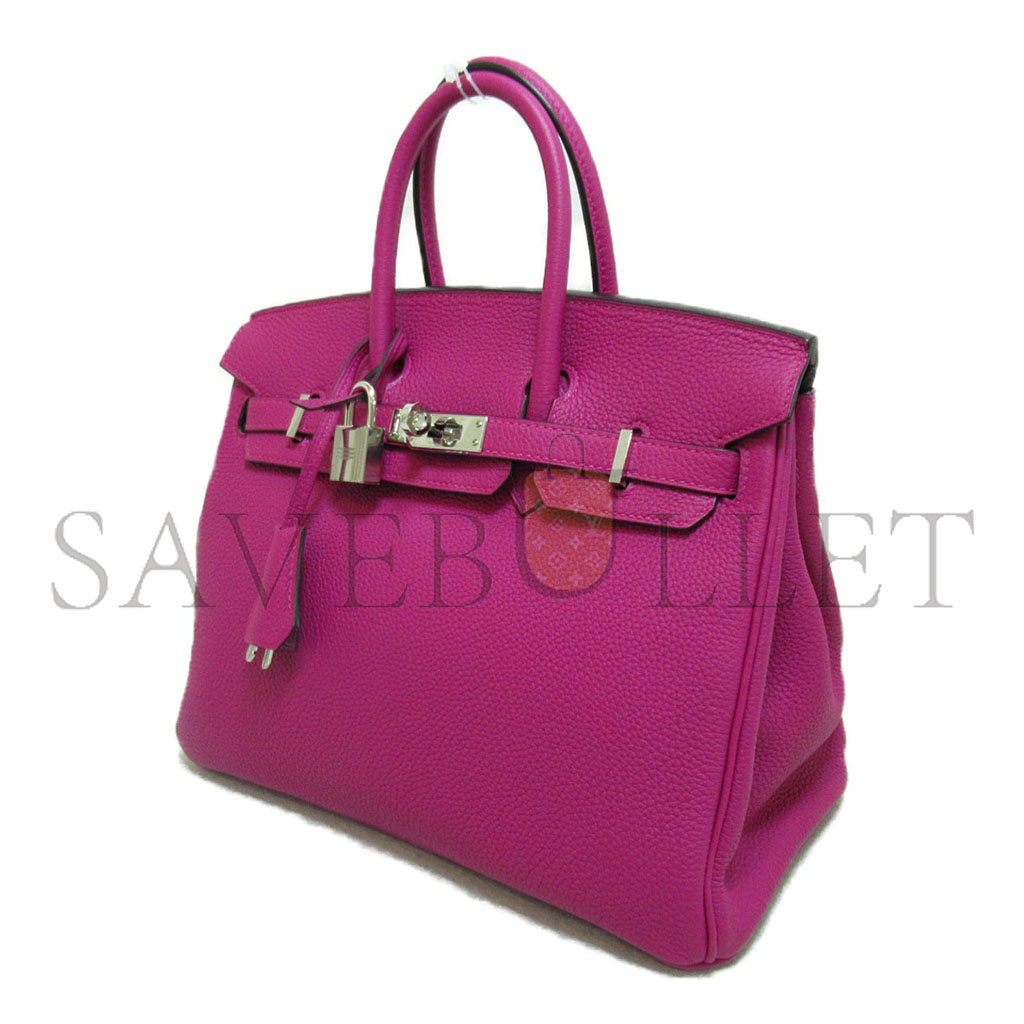 H**mes master birkin 30 togo leather magnolia pink silver buckle bag 2101217510769 (30*20*13cm)