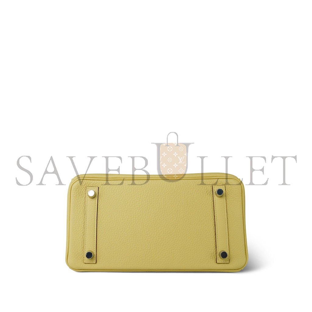 H**mes master birkin 25 togo leather lemon yellow silver buckle bag h028369ck1z (25*20*13cm)