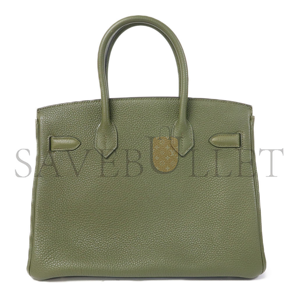 H**mes master birkin 25 togo sage green gold buckle bag 2161300193552 (25*20*13cm)