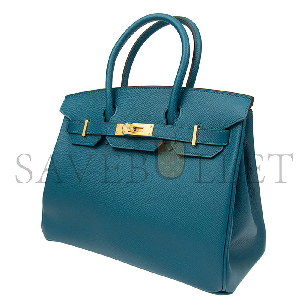 h**mes master birkin 30 togo leather N0*Hern blue gold buckle bag h028369ccp3 (30*23*15cm)