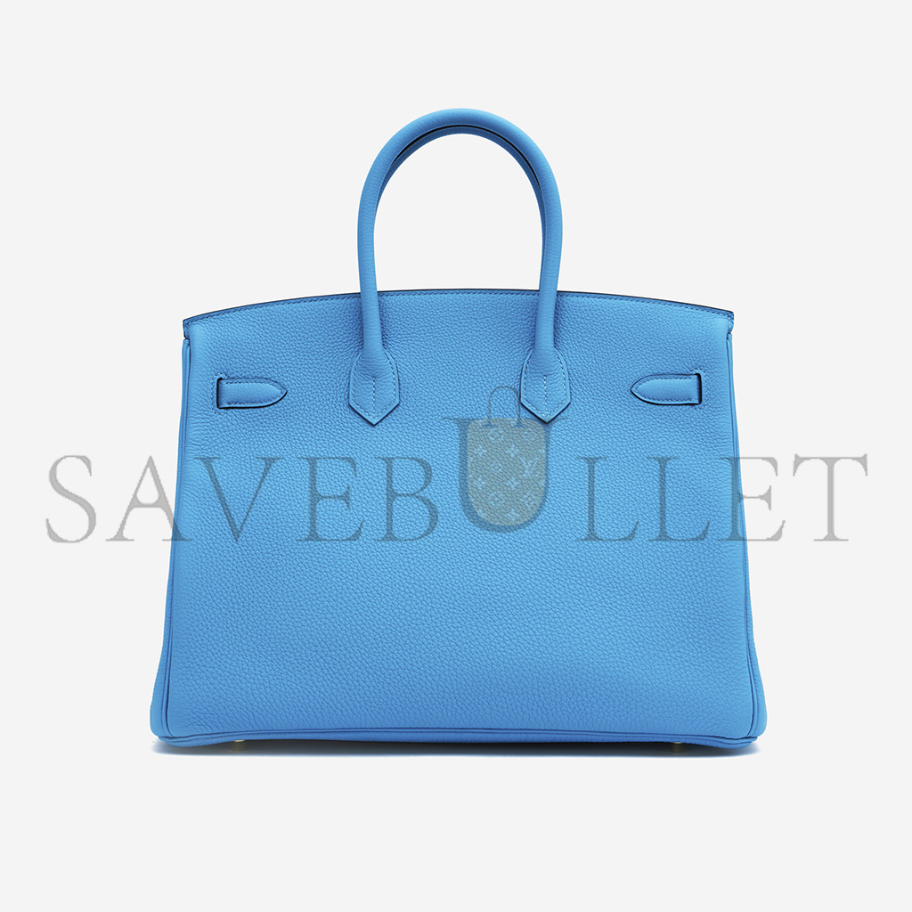 H**mes master birkin 25 togo leather blue gold buckle bag msbk2300910 (25*20*13cm)