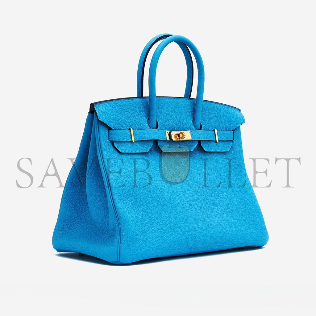 H**mes master birkin 25 togo leather blue gold buckle bag msbk2300910 (25*20*13cm)