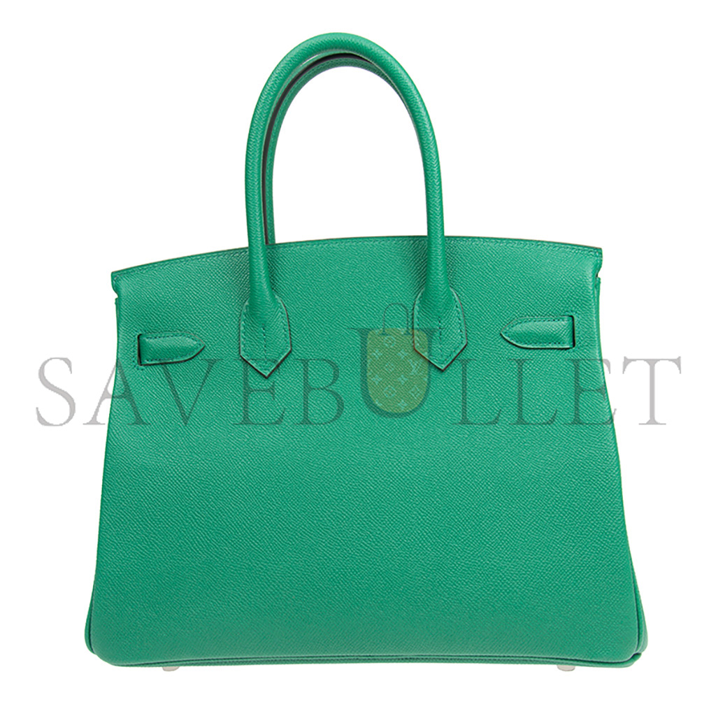 H**mes master birkin 30 togo leather peacock green gold buckle bag bk30u4epss (30*23*15cm)