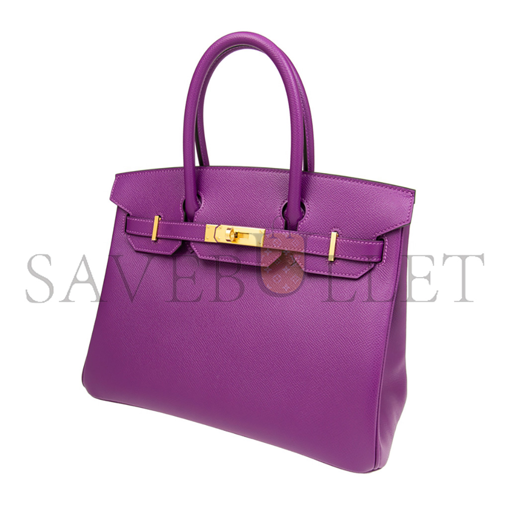 H**mes master birkin 30 togo leather anemone purple gold buckle bag bk30p9epgp (30*23*15cm)
