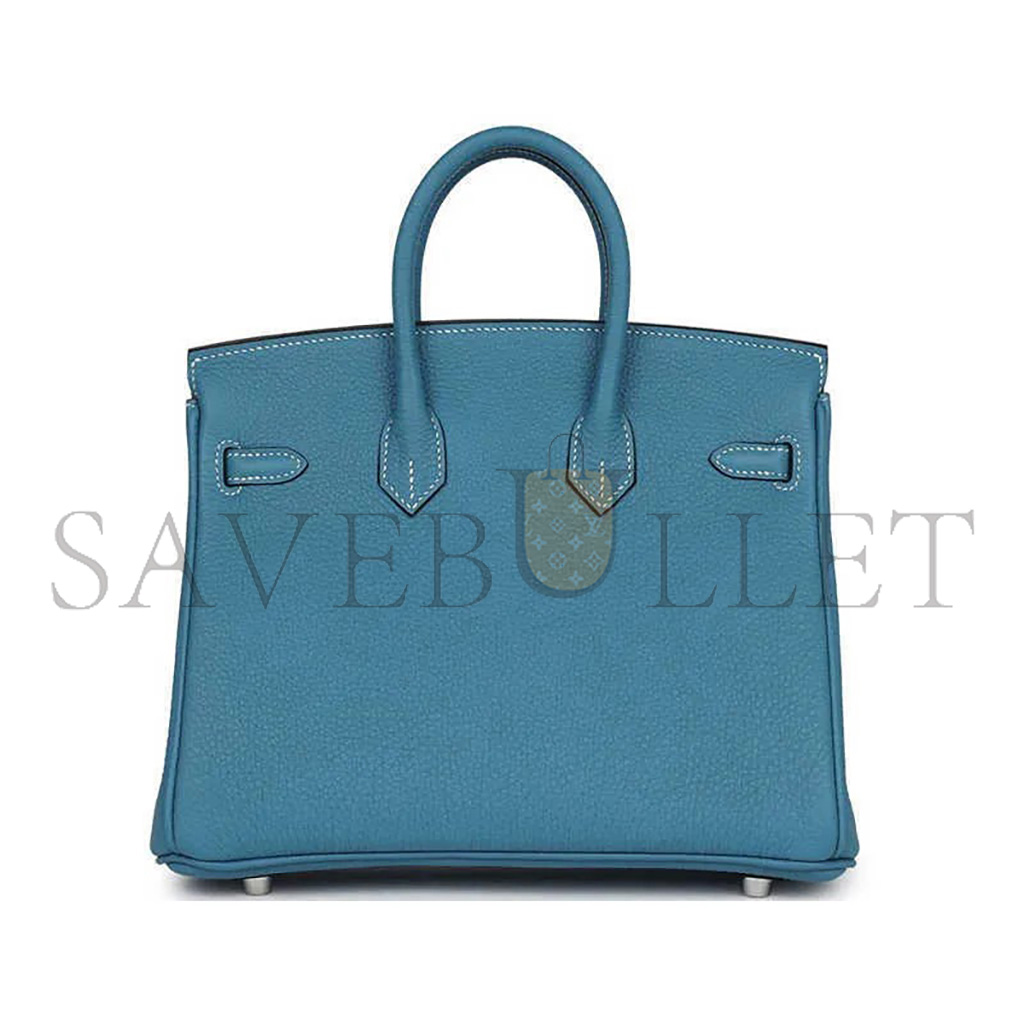 H**mes master birkin 30 togo leather duck blue silver buckle 1015671846 (30*23*15cm)