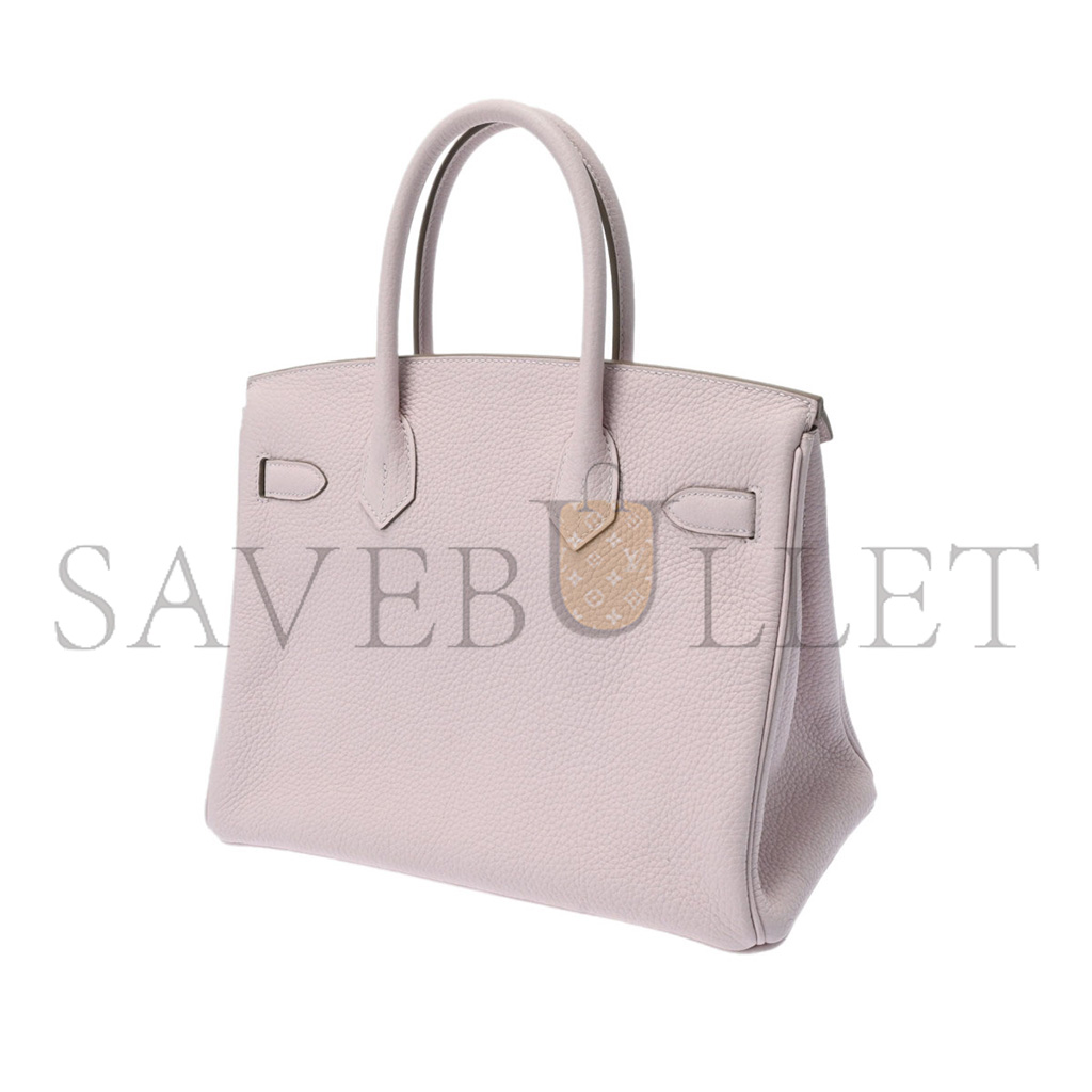 H**mes barkin 30 togo leather pink silver buckle bag 550321 (30*23*15cm)
