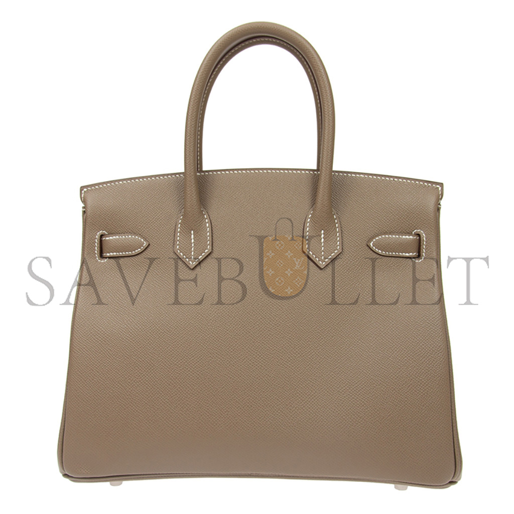 H**mes birkin 25 togo leather elephant grey silver buckle bag bk3018epss (25*20*13cm)