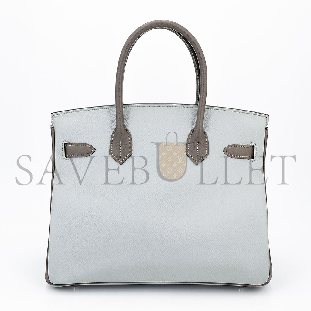 H**mes master birkin 25 pearl grey goatskin with elephant grey gold buckle 3643937200 (25*20*13cm)
