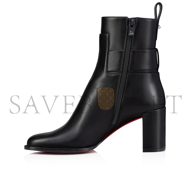 Ch**an louboutin booty lock 70 mm low boots-calf leather-black-women 1250114bk01