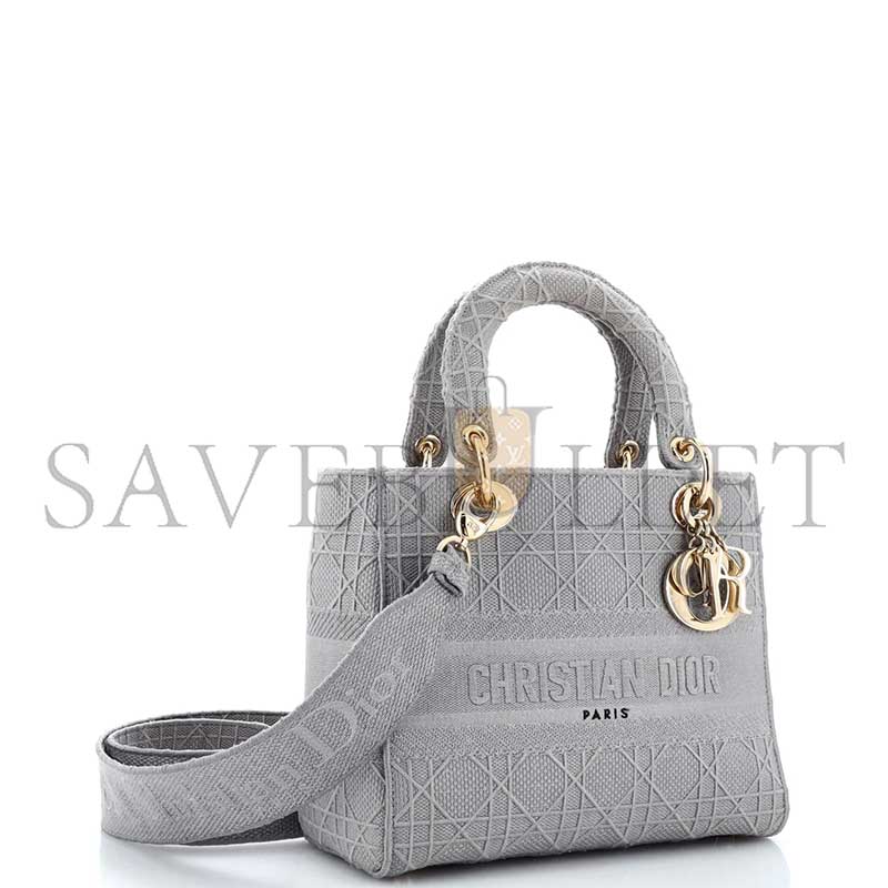 D*or lady d-lite bag cannage embroidered canvas medium (24*20*11cm)