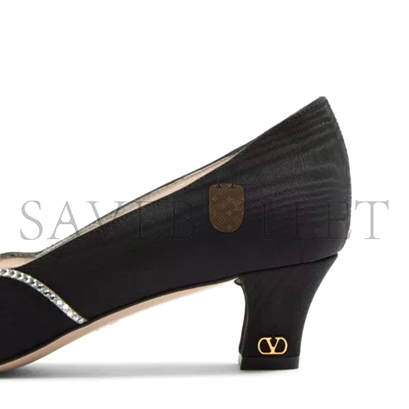 VALENTINO BOWOW PUMPS IN MOIRÈ FABRIC WITH CRYSTALS 45MM 6W2S0LC0CQG_R2D