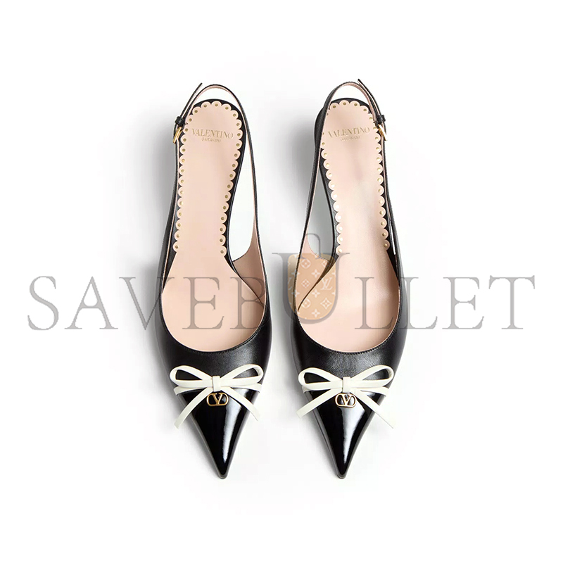 VALENTINO BEPOINTY SLINGBACK PUMP IN PATENT LEATHER AND KIDSKIN 45MM 6W2S0LL3DAL_790