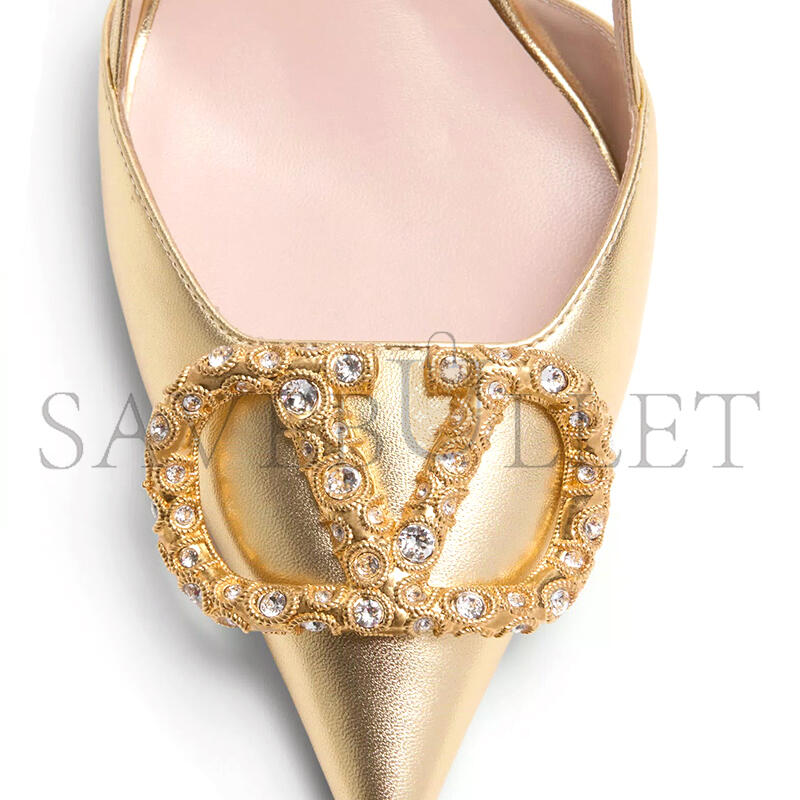 VALENTINO VLOGO SIGNATURE SLINGBACK PUMP IN LAMINATED NAPPA LEATHER 80MM 6W2S0R01LUY_9MR