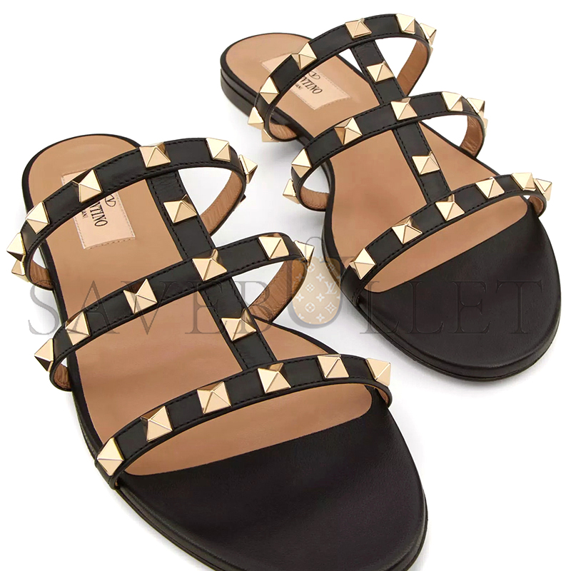 VALENTINO ROCKSTUD FLAT SLIDE SANDAL 5W2S0C49VOD_0NO