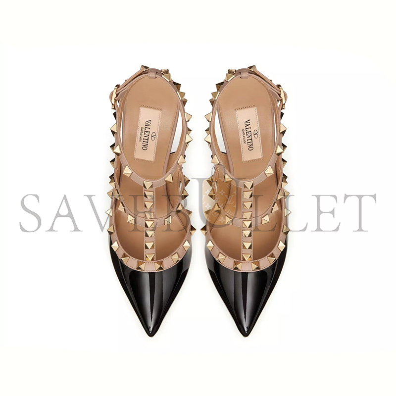 VALENTINO PATENT ROCKSTUD CAGED PUMP 100MM 5W2S0393VNW_N91
