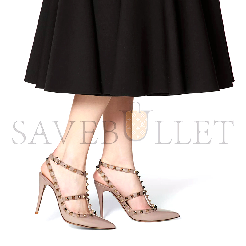 VALENTINO PATENT ROCKSTUD CAGED PUMP 100MM 5W2S0393VNW_P45