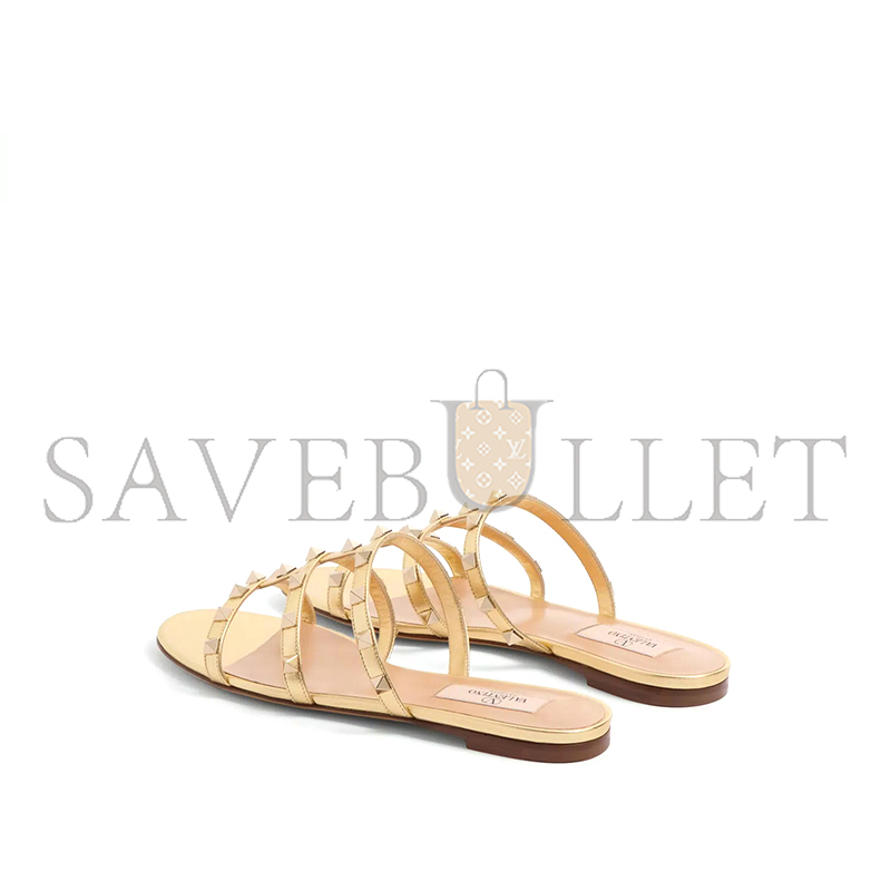 VALENTINO ROCKSTUD LAMINATED NAPPA SLIDE SANDAL 6W2S0C49QKH_I8M