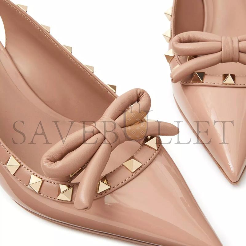 VALENTINO ROCKSTUD BOW SLINGBACK PATENT LEATHER PUMP 60MM 5W2S0IB8TZE_GF9
