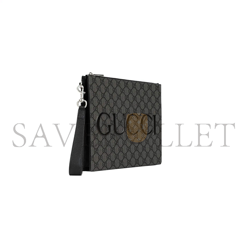 g*u*i gg S*p*e spunty calf leather pouch 768374 (28*22*3cm)