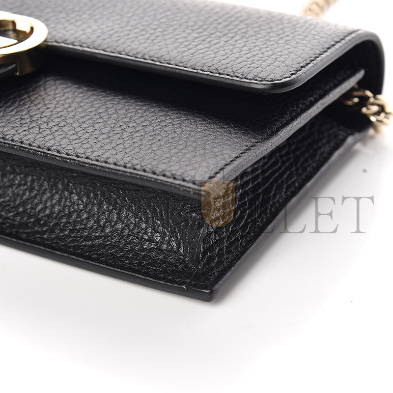 G*u*i dollar calfskin interlocking g chain wallet 510314 (20*13*6cm)