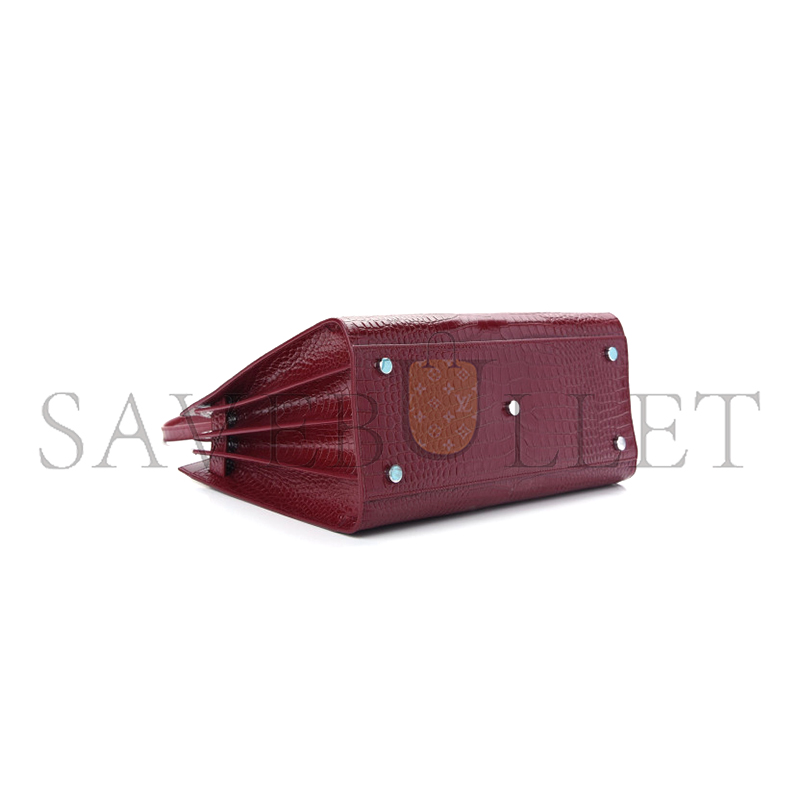 Y*L sac de jour embossed crocodile shiny leather red lacquer 898383 (26*20.5*12.5cm)