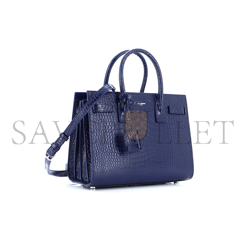 Y*L blue croc embossed leather nano classic sac de jour tote ars4218630718 (26*20.5*12.5cm)