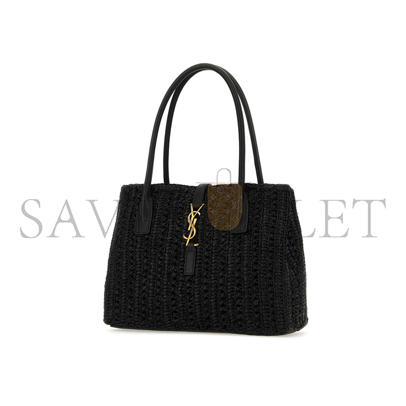 Y*L raffia panier rectangle tote black 741199gaado (29*21*9cm)