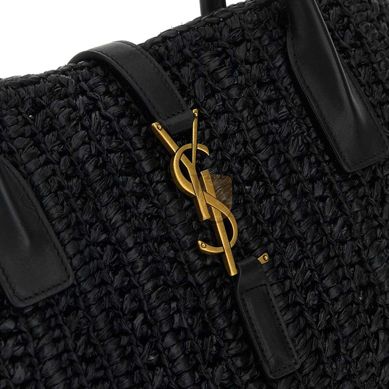 Y*L raffia panier rectangle tote black 741199gaado (29*21*9cm)