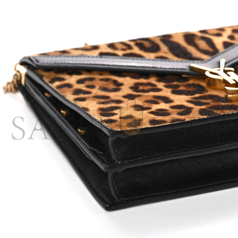 Y*L cassandra leopard print monogram clasp bag black 1166300 (22*16.5*5.5cm)