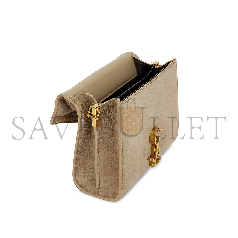 Y*L cassandre matelassÉ flap pouch in suede 6239301u80w2638 (20*16*7.5cm)