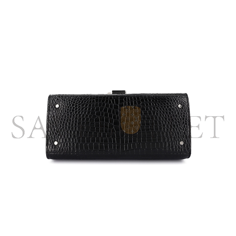 Y*L cassandra medium top handle bag in crocodile-embossed shiny leather 578000546632 (24.5*20*11.5cm)