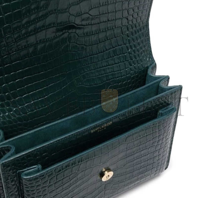 Y*L sunset medium chain bag in crocodile-embossed shiny leather 442906332108 (22*16*6.5cm)