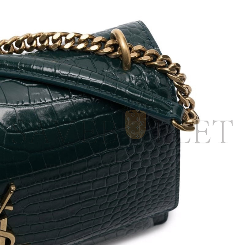 Y*L sunset medium chain bag in crocodile-embossed shiny leather 442906332108 (22*16*6.5cm)