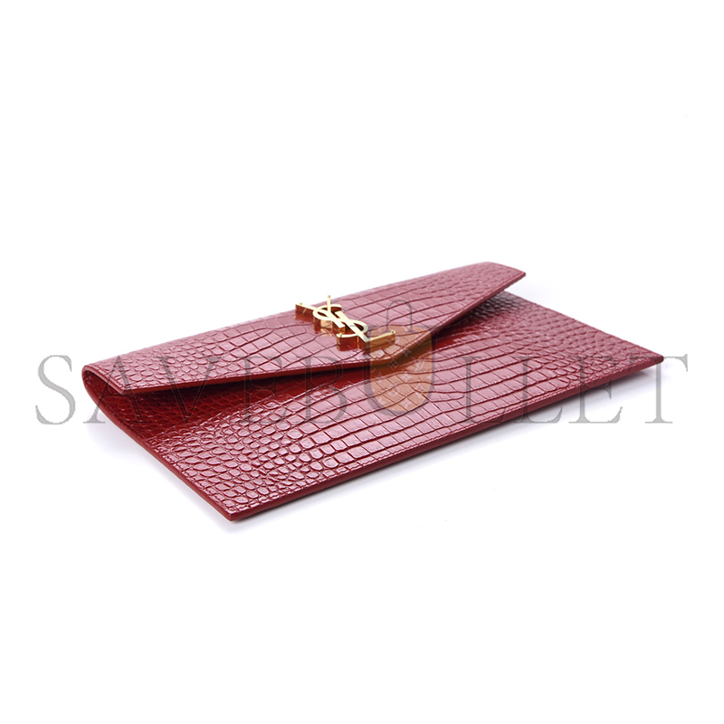 Y*L uptown pouch in crocodile-embossed shiny leather 565739607072 (27*16*2cm)