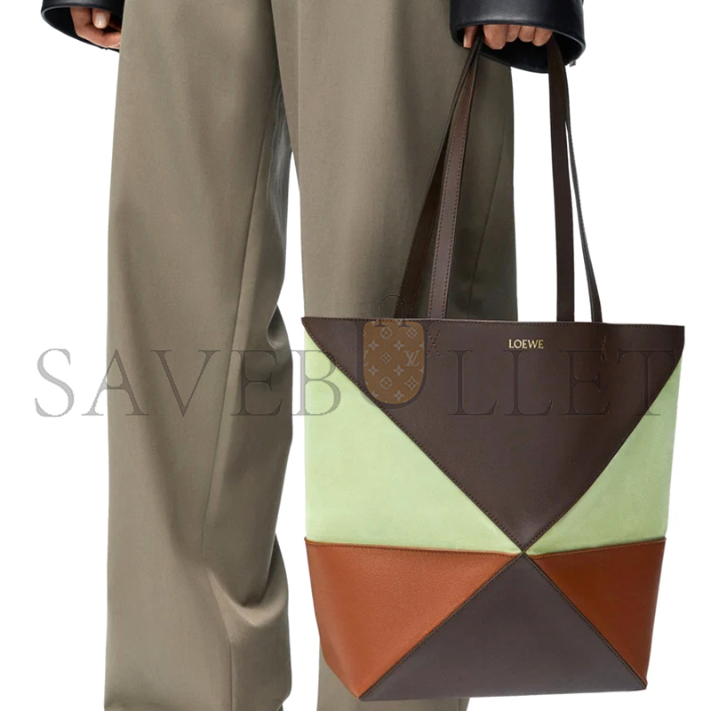 L0ew* medium puzzle fold tote in calfskin and suede a779g50x73 (25.5*31.5*14.5cm)