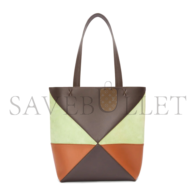 L0ew* medium puzzle fold tote in calfskin and suede a779g50x73 (25.5*31.5*14.5cm)